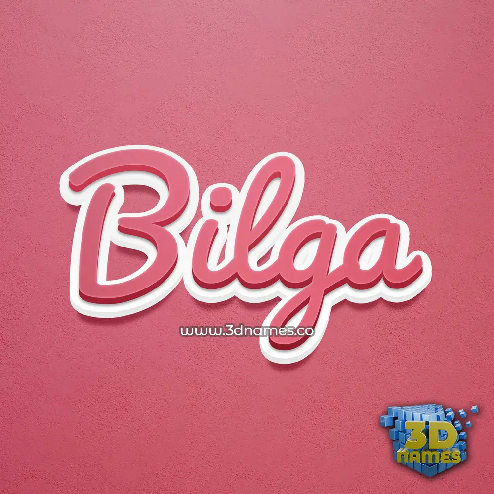 bilga in Red Scribble style - 3D name wallpaper