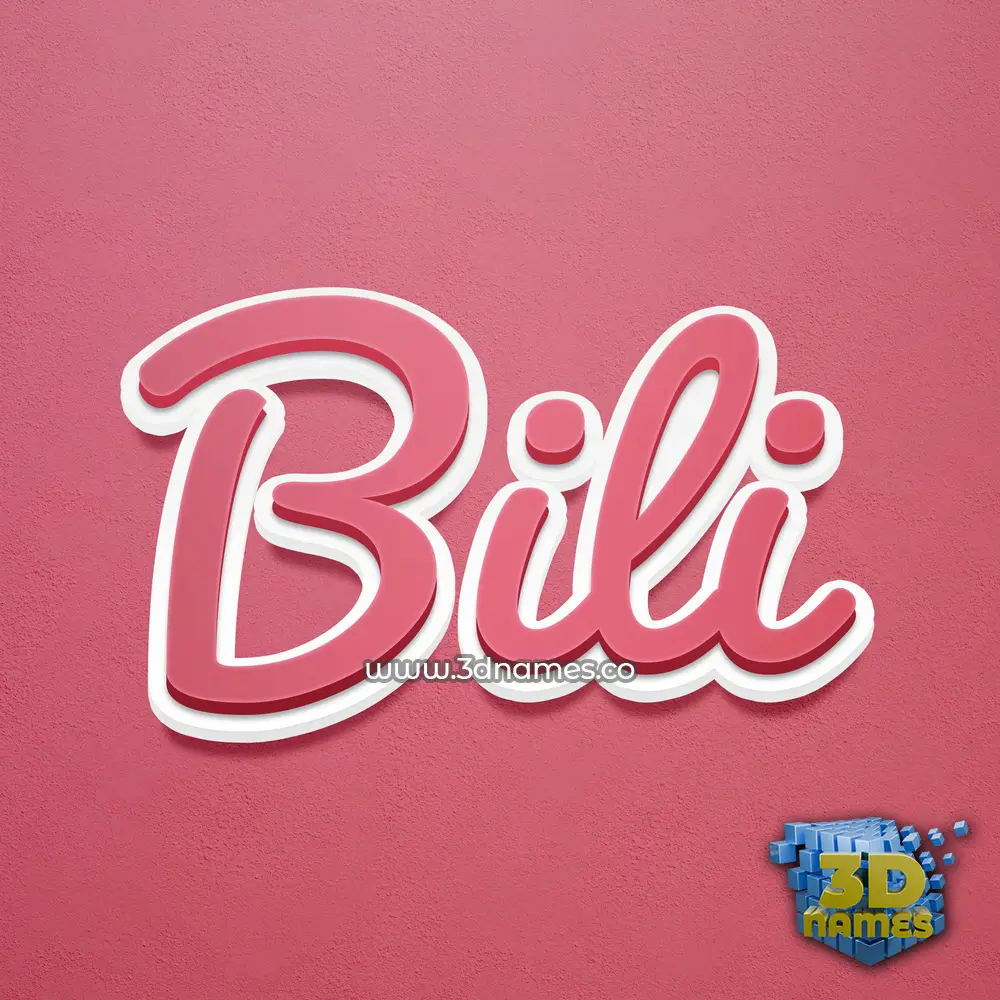 bili in Red Scribble style - 3D name wallpaper