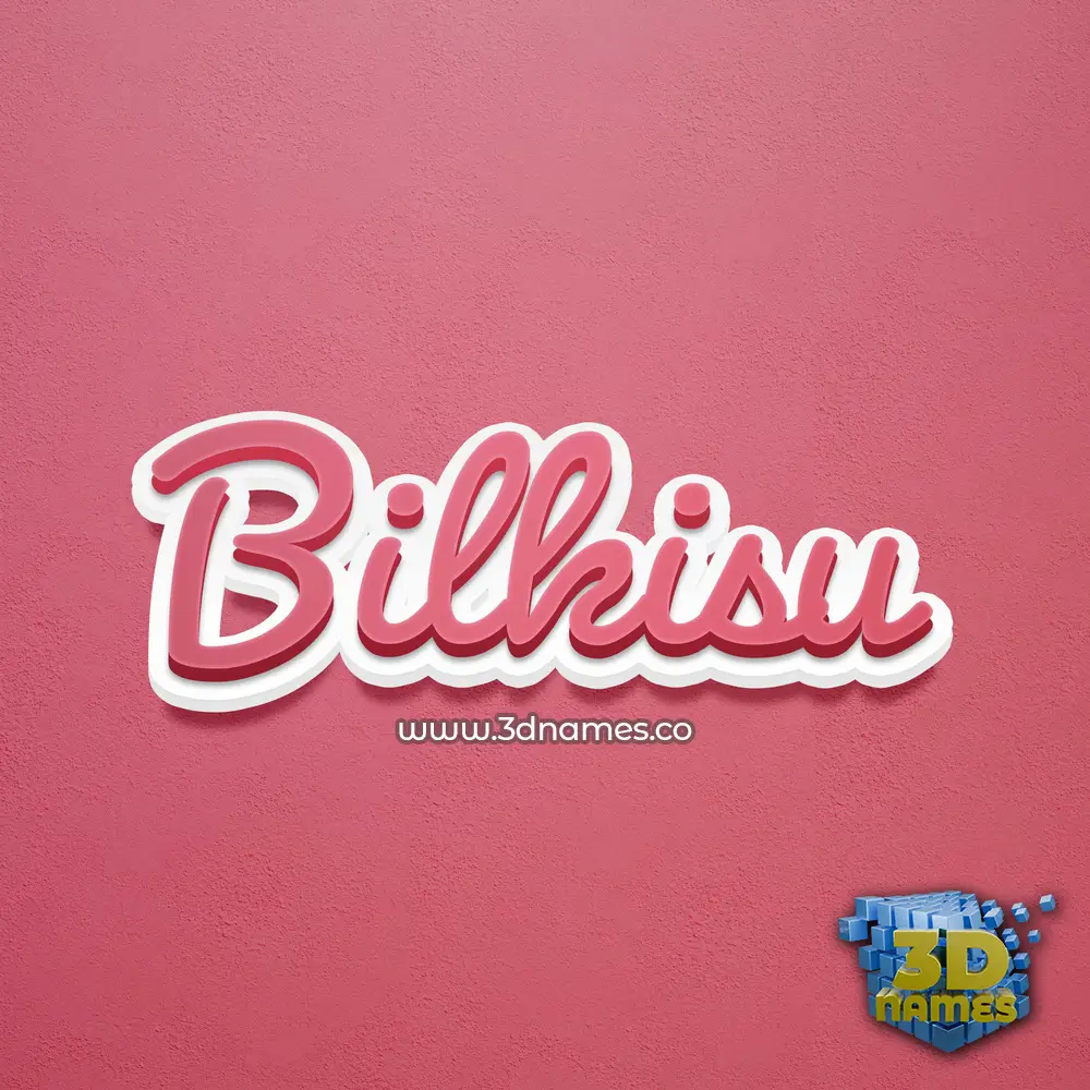 bilkisu in Red Scribble style - 3D name wallpaper