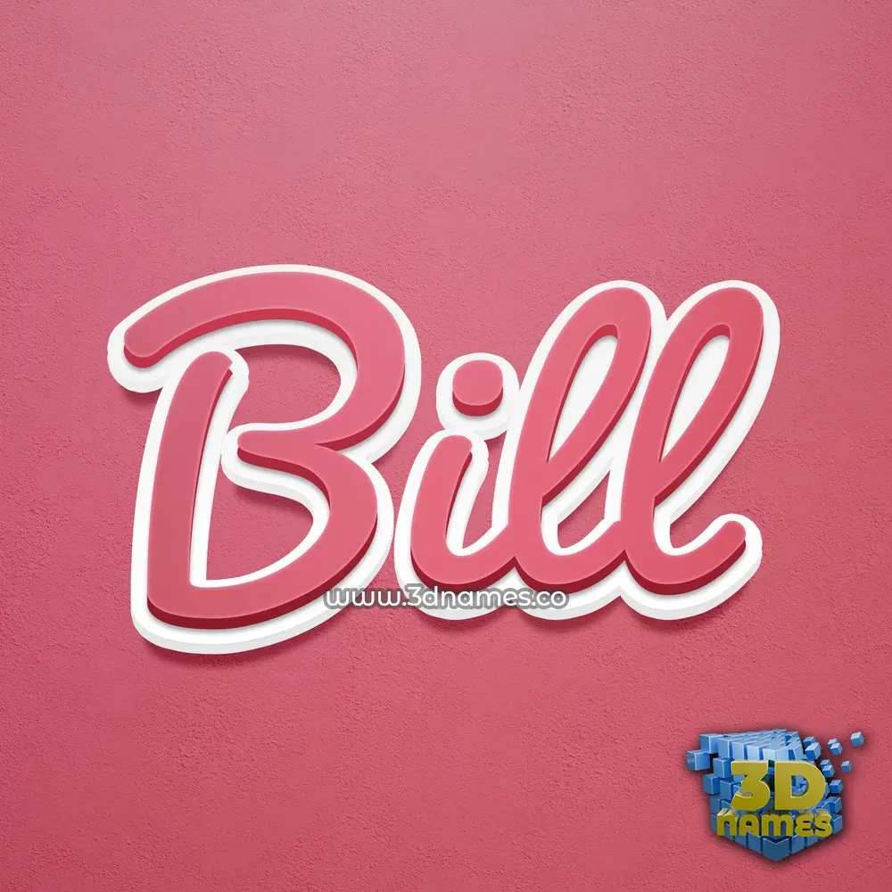 bill in Red Scribble style - 3D name wallpaper