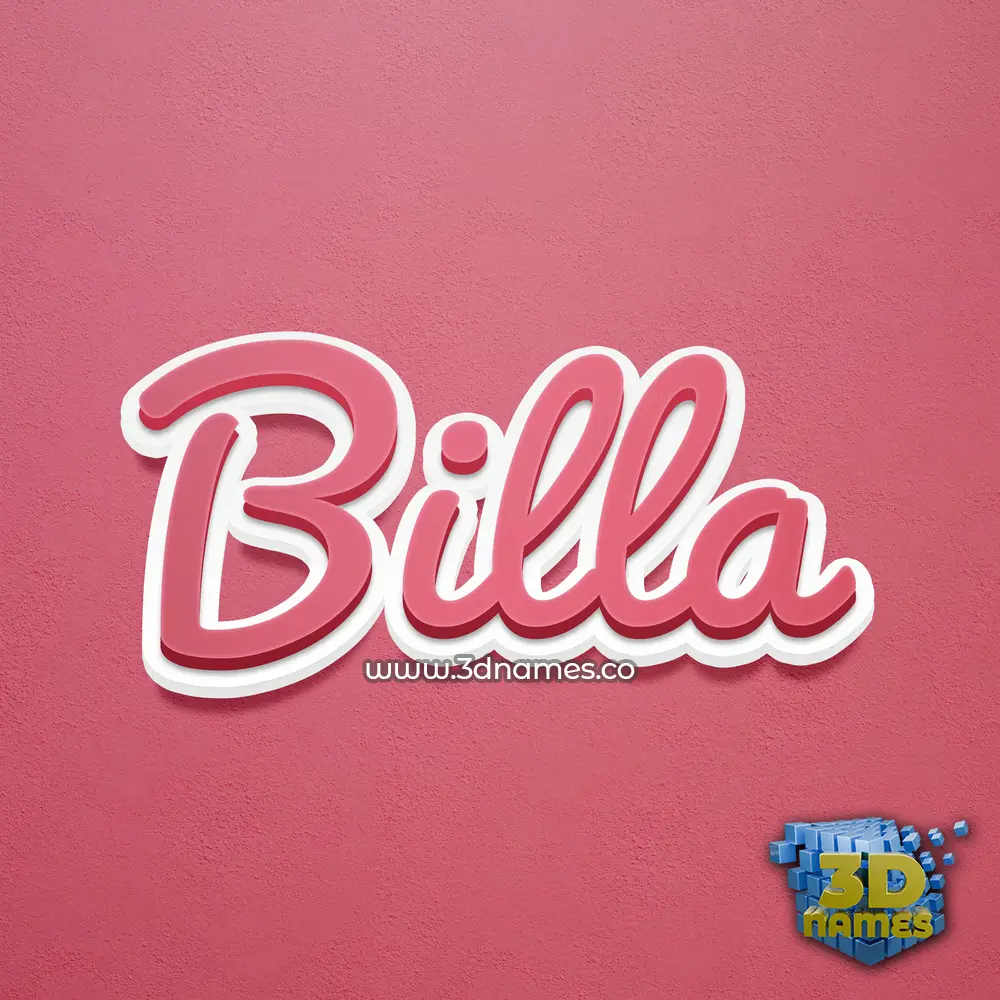 billa in Red Scribble style - 3D name wallpaper