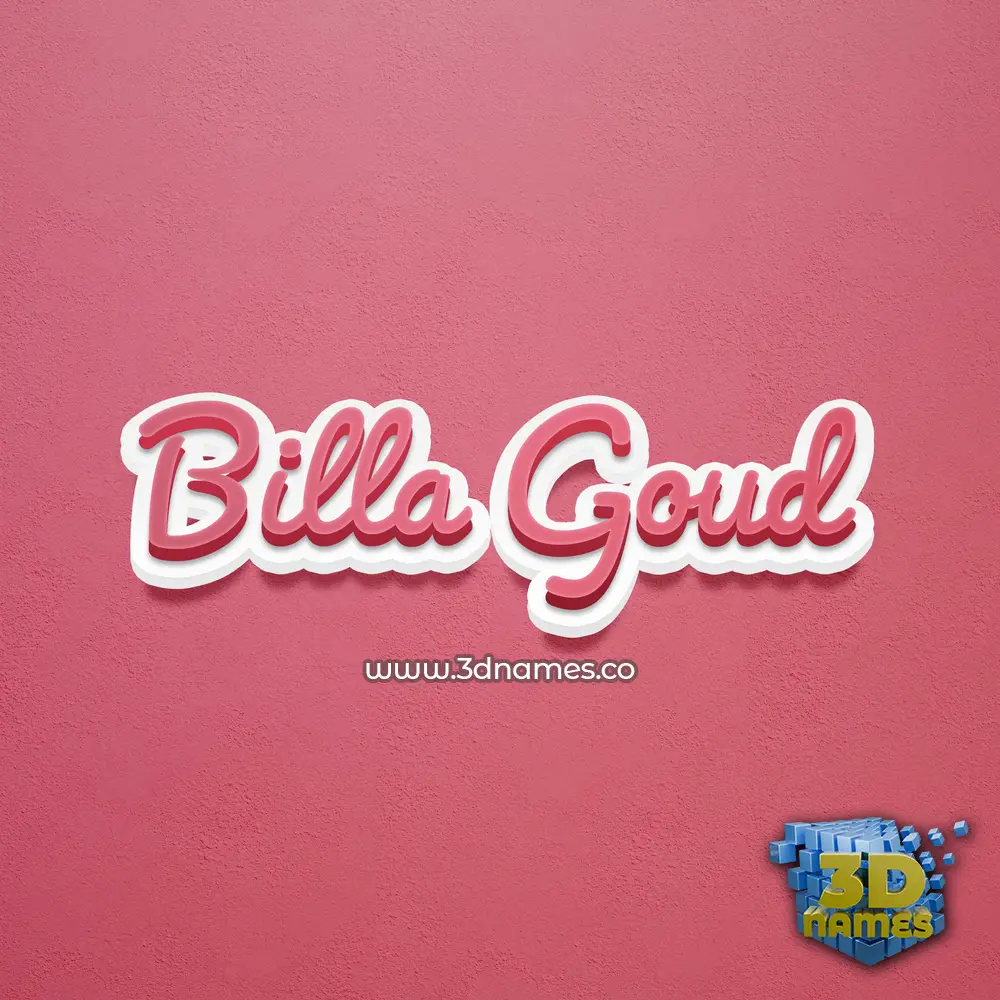 billa goud in Red Scribble style - 3D name wallpaper