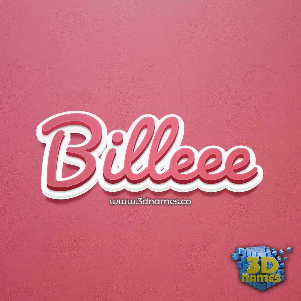 billeee in Red Scribble style - 3D name wallpaper