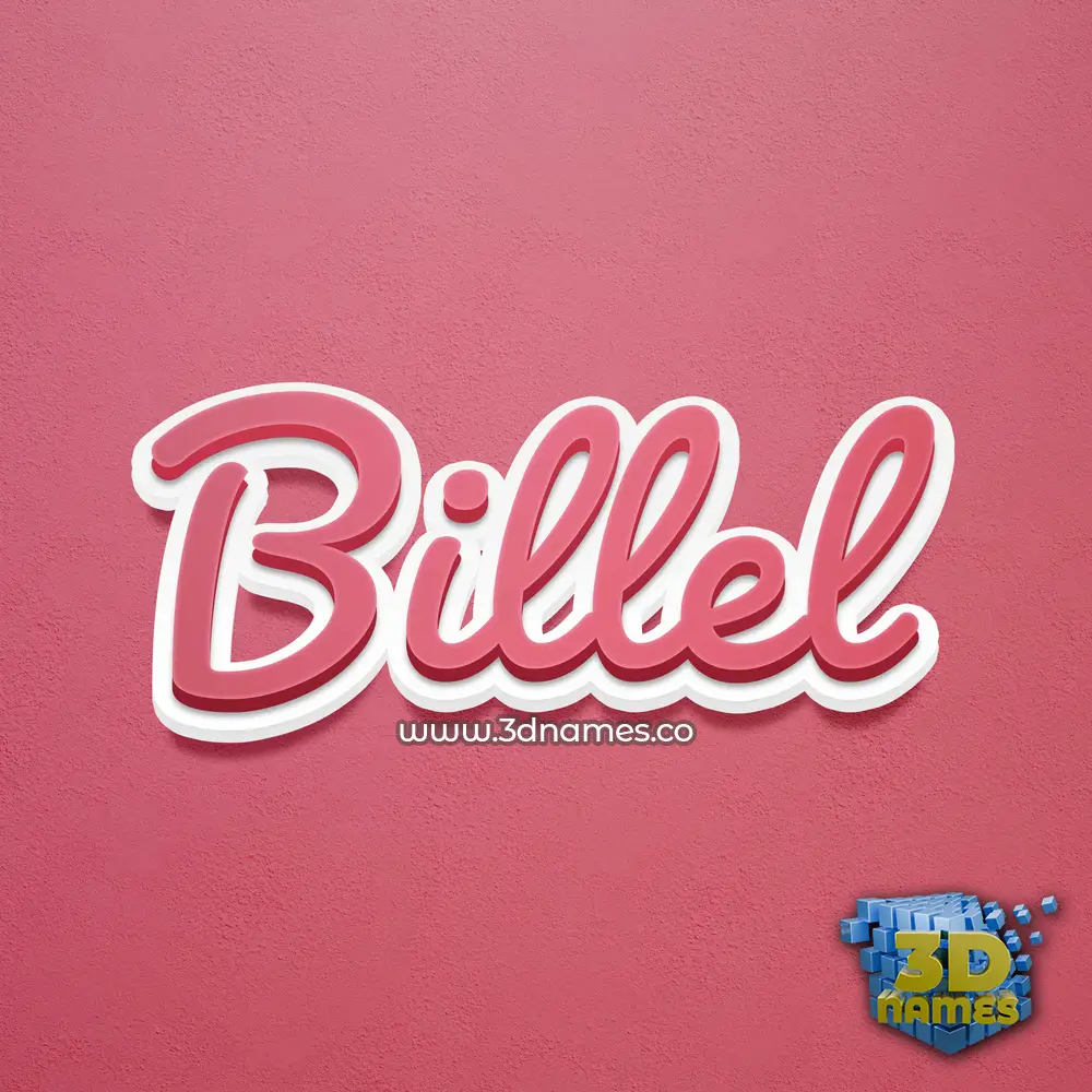 billel in Red Scribble style - 3D name wallpaper