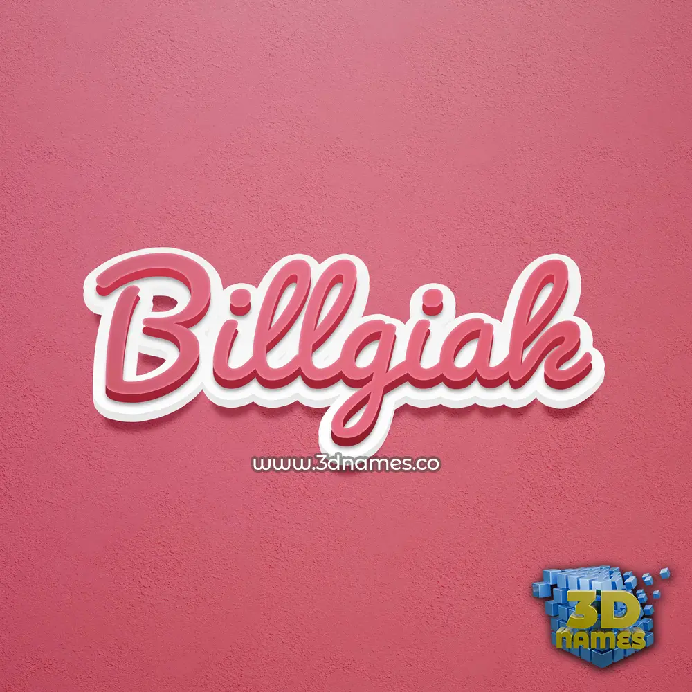 billgiak in Red Scribble style - 3D name wallpaper
