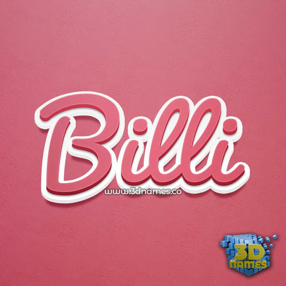 billi in Red Scribble style - 3D name wallpaper