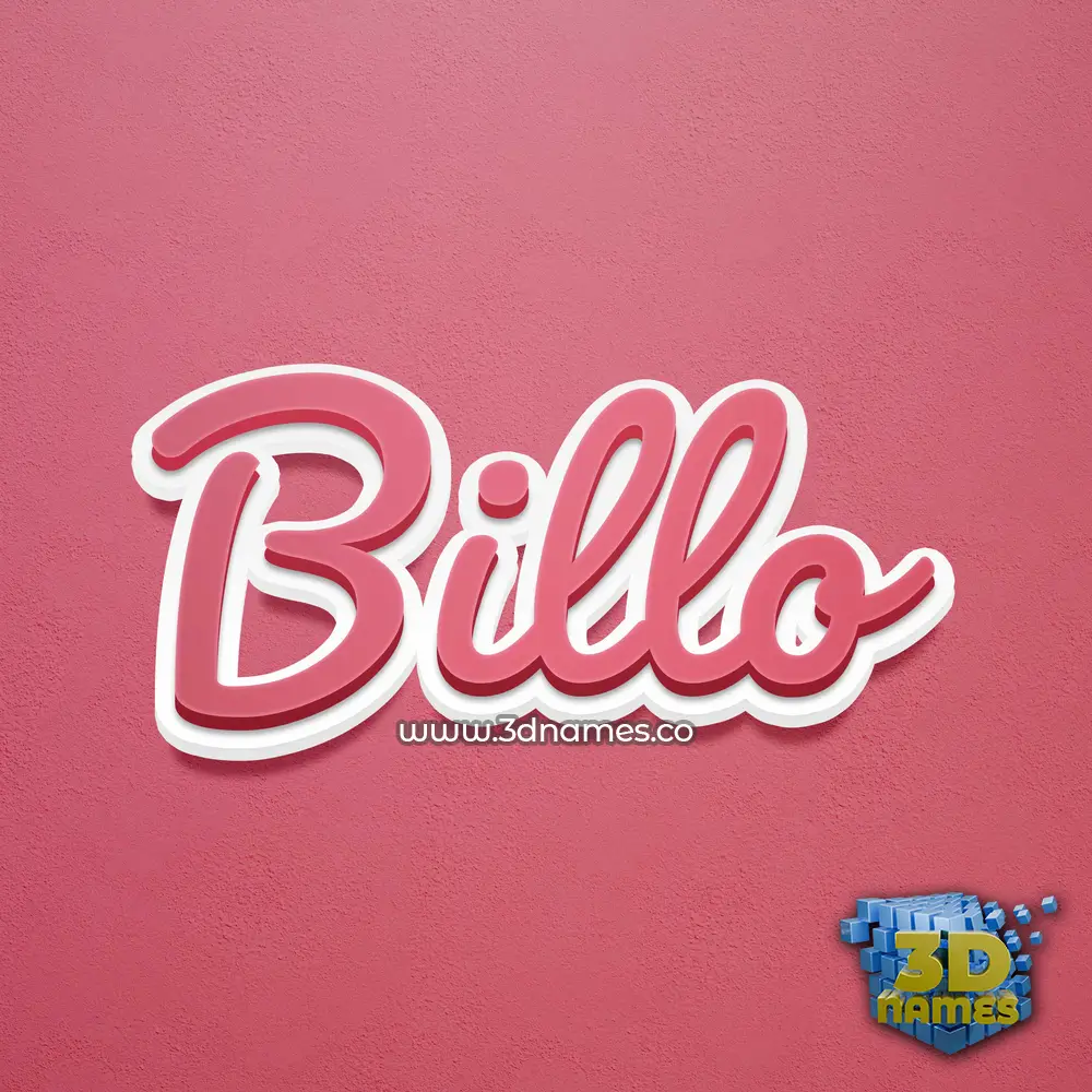 billo in Red Scribble style - 3D name wallpaper