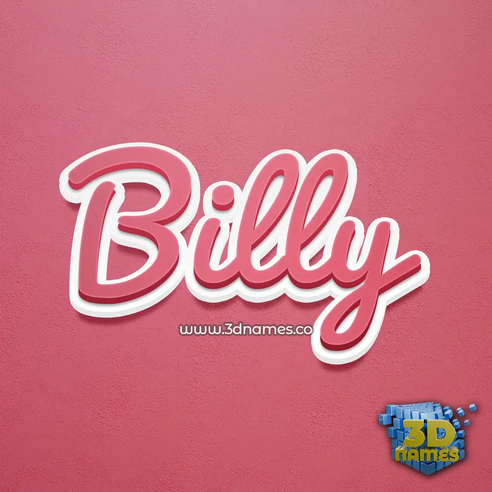 billy in Red Scribble style - 3D name wallpaper