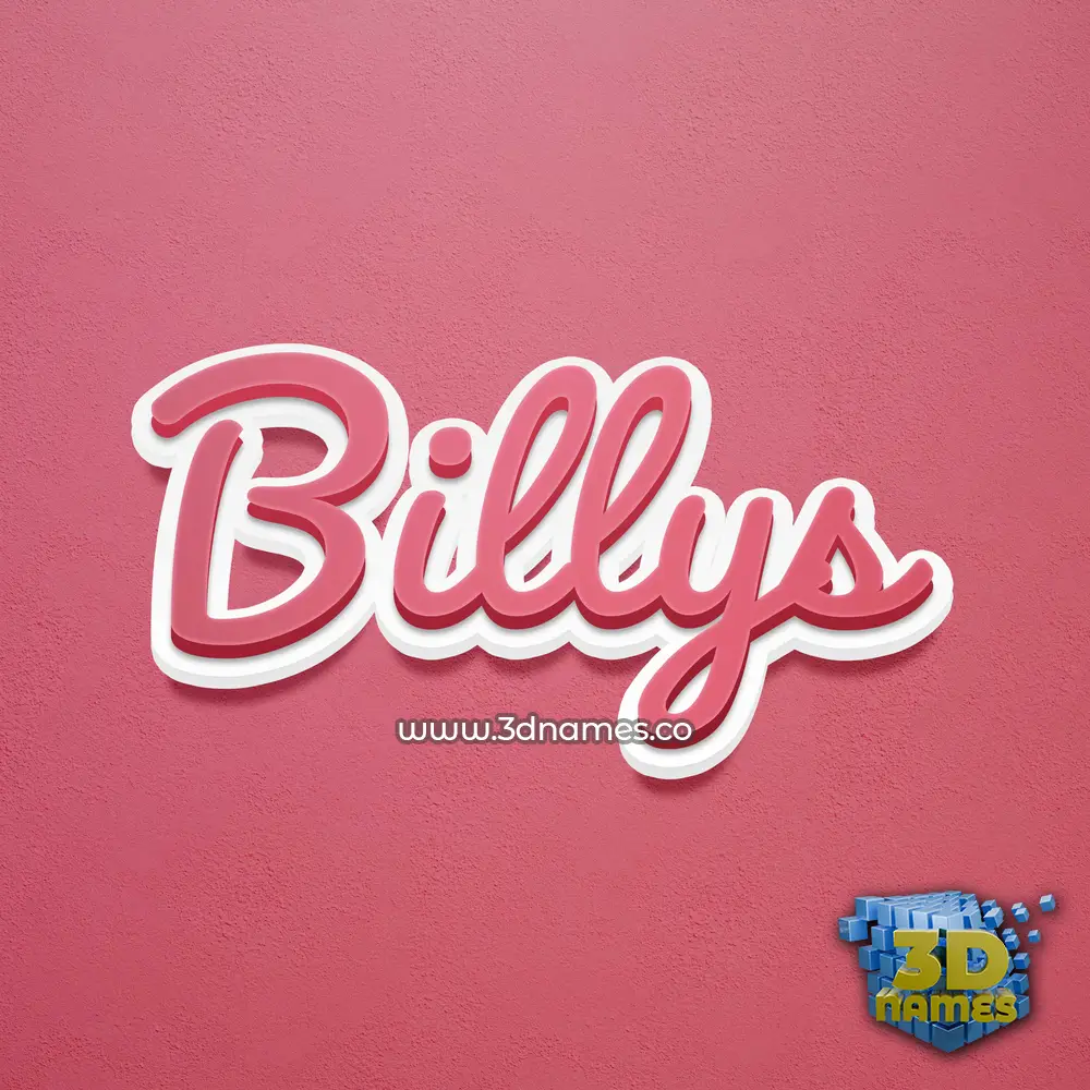 billys in Red Scribble style - 3D name wallpaper
