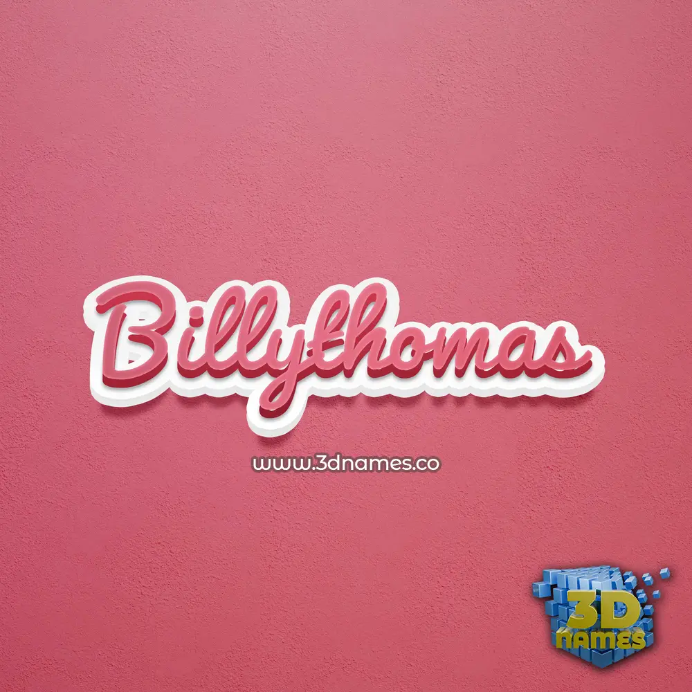 billythomas in Red Scribble style - 3D name wallpaper