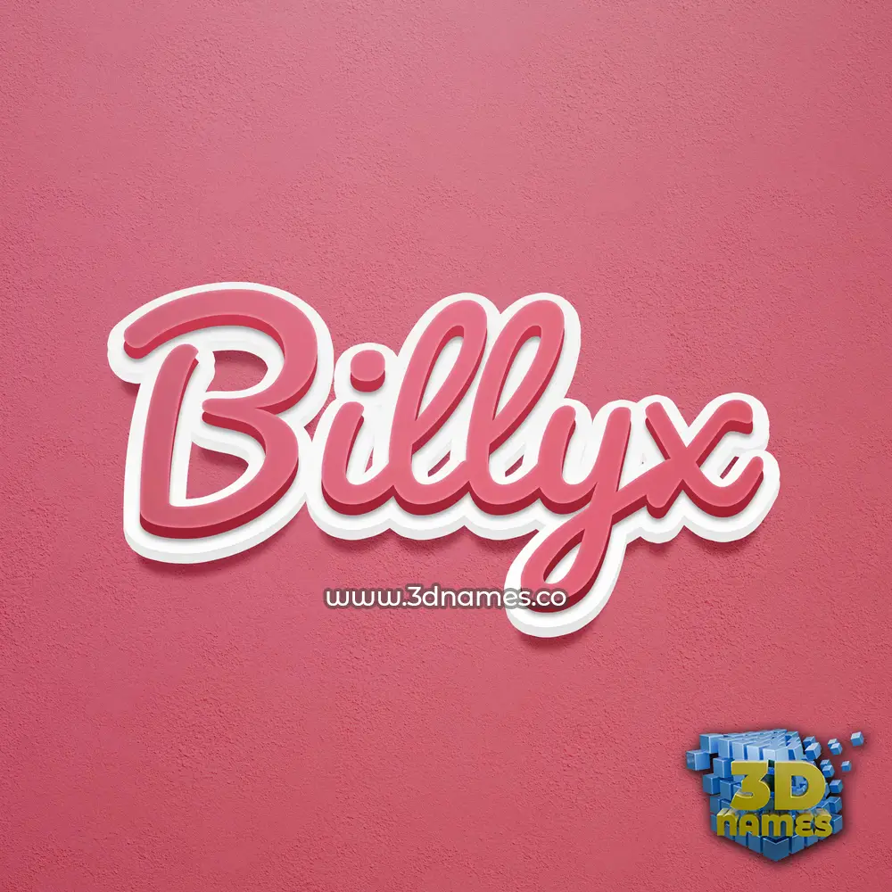 billyx in Red Scribble style - 3D name wallpaper