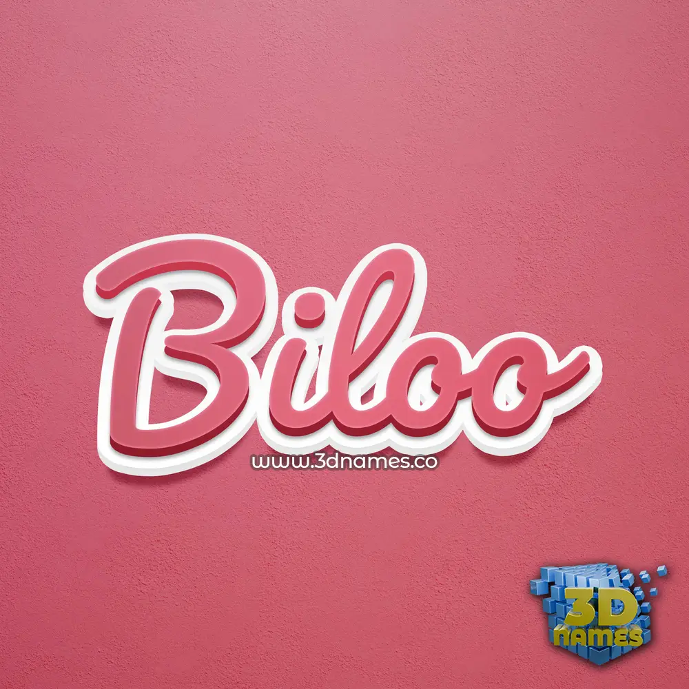 biloo in Red Scribble style - 3D name wallpaper