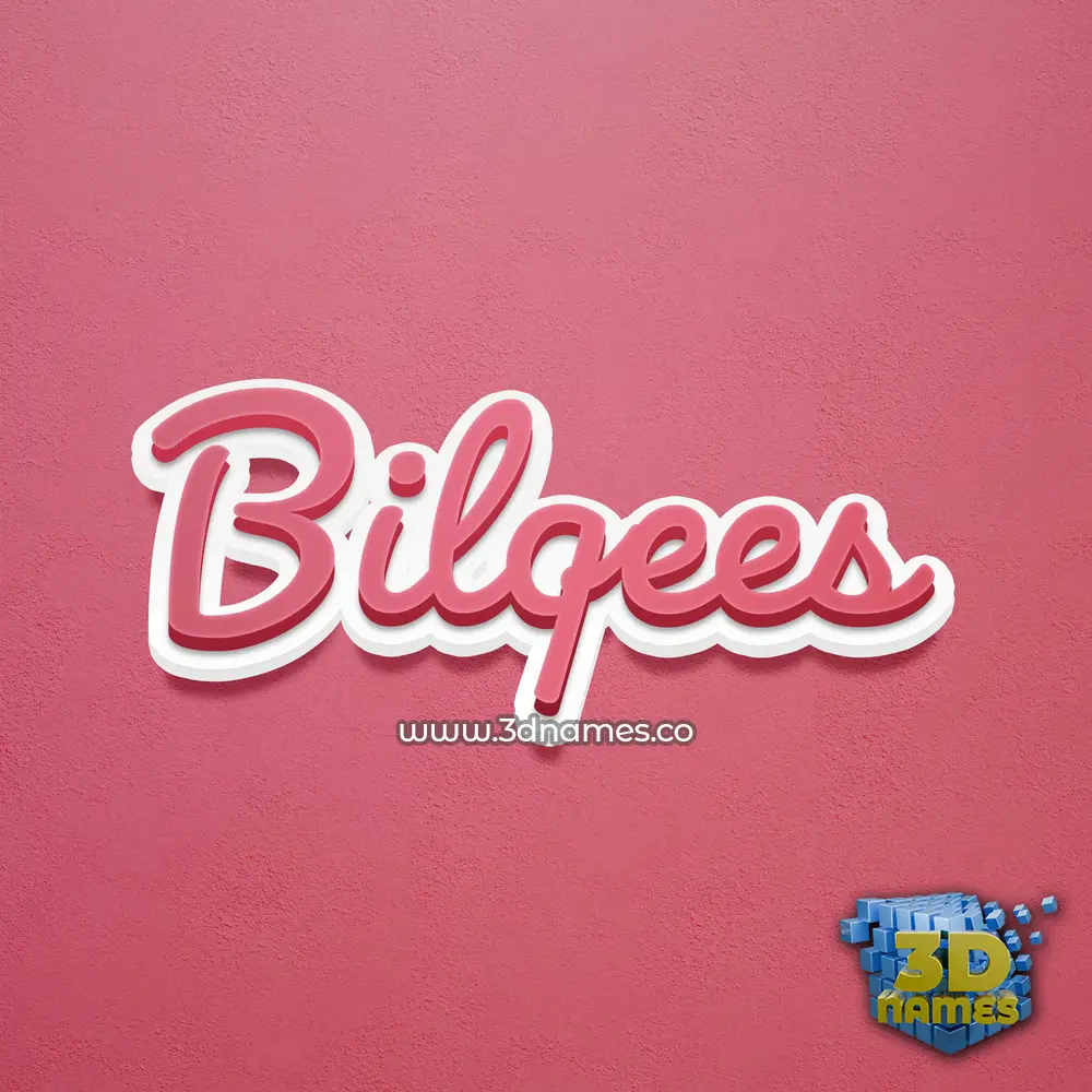 bilqees in Red Scribble style - 3D name wallpaper
