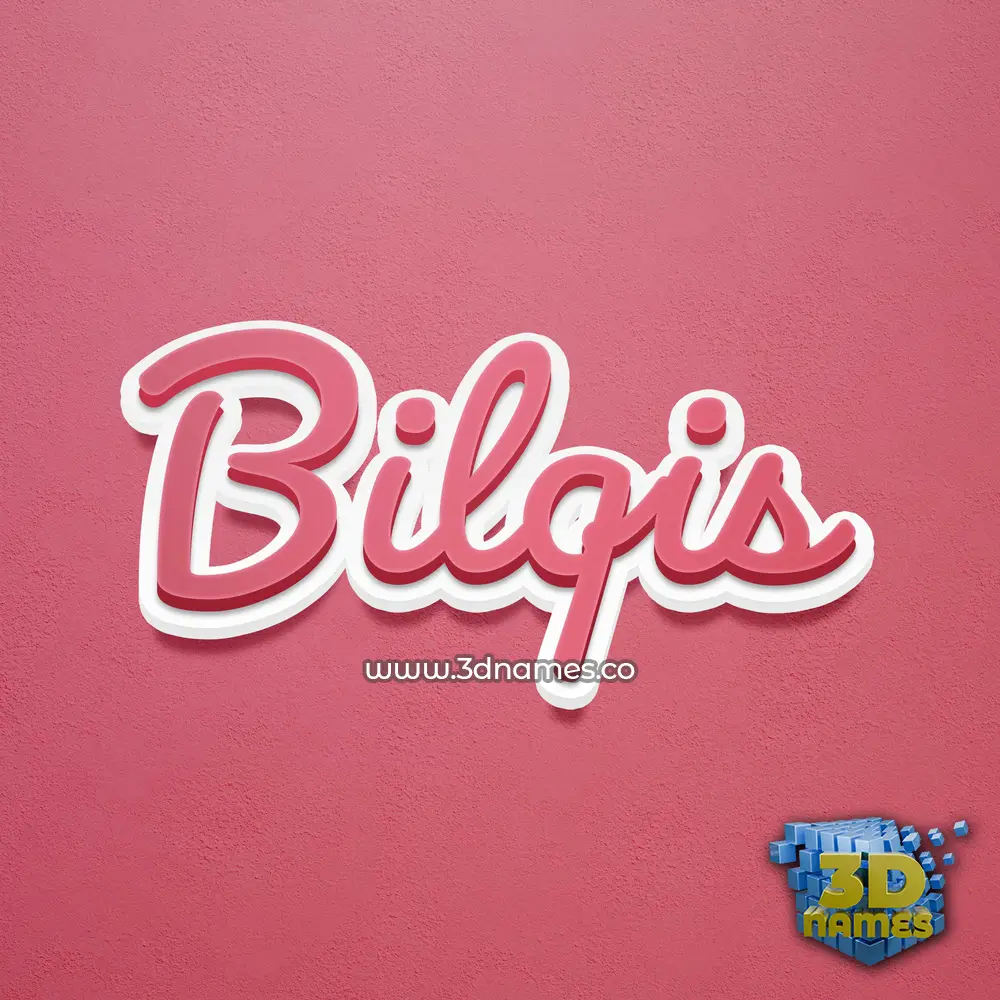 bilqis in Red Scribble style - 3D name wallpaper