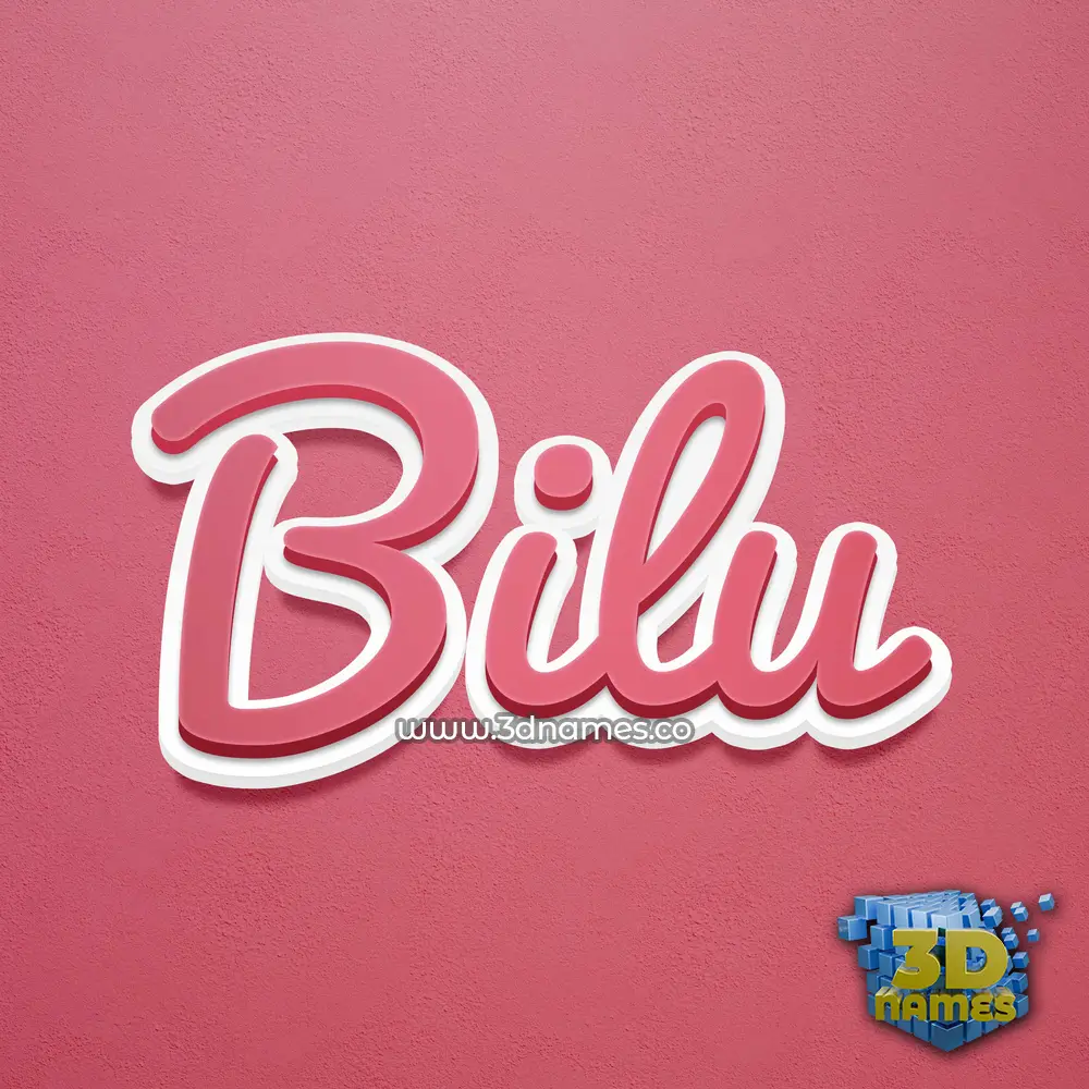 bilu in Red Scribble style - 3D name wallpaper