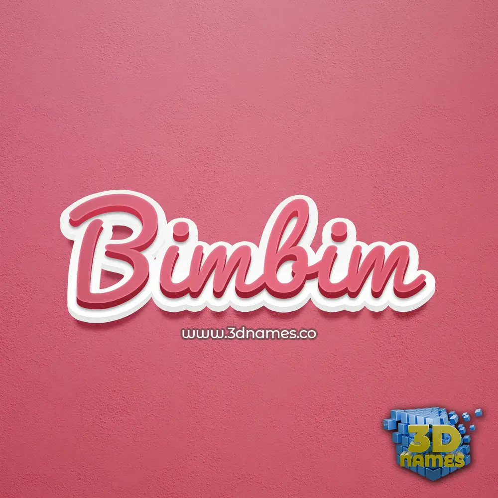 bimbim in Red Scribble style - 3D name wallpaper