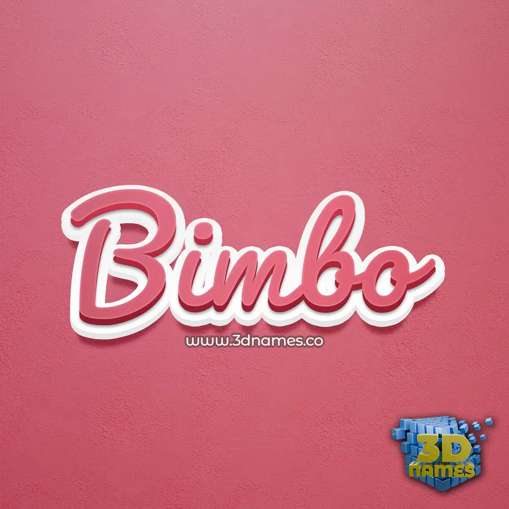 bimbo in Red Scribble style - 3D name wallpaper