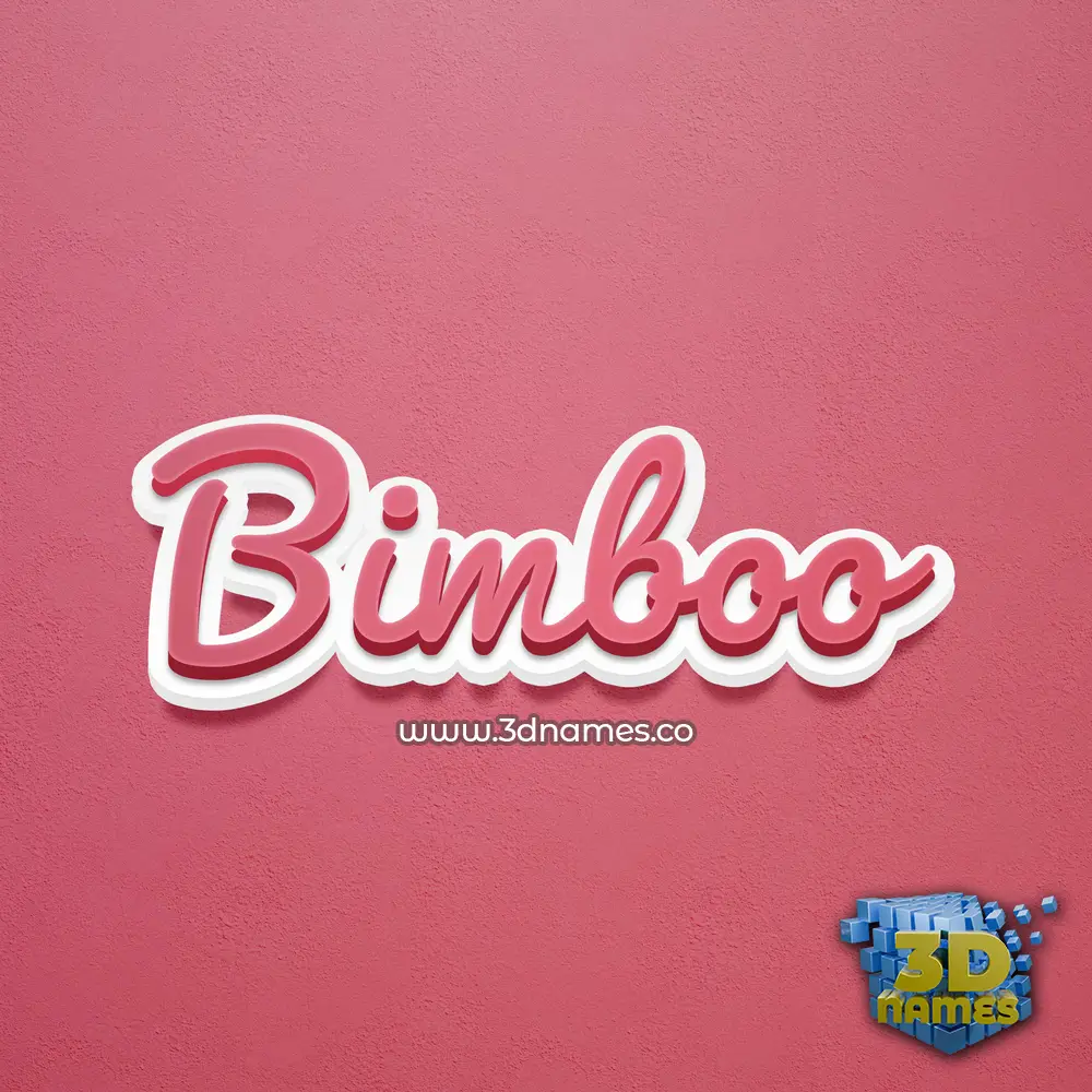 bimboo in Red Scribble style - 3D name wallpaper