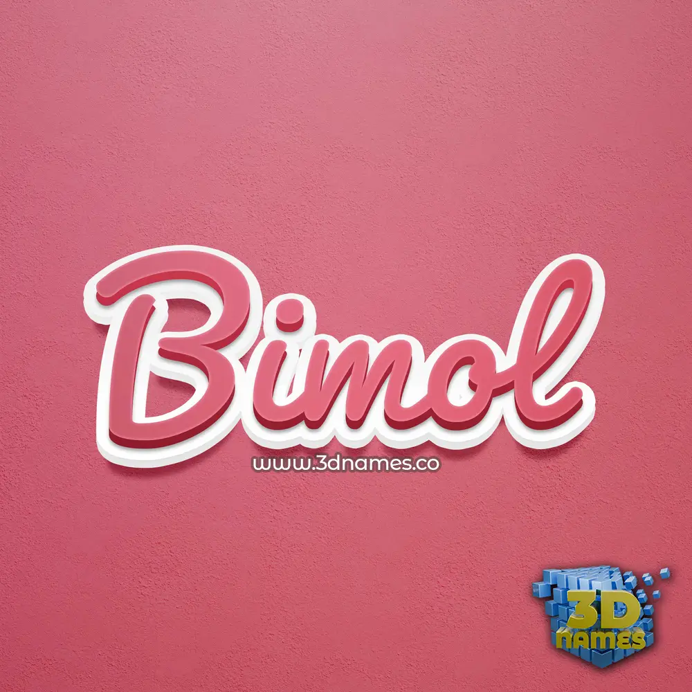 bimol in Red Scribble style - 3D name wallpaper