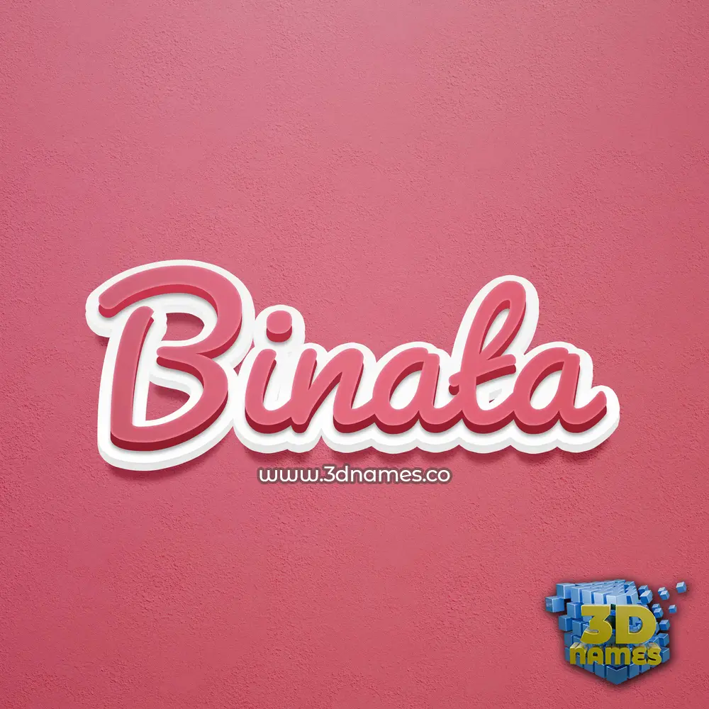 binata in Red Scribble style - 3D name wallpaper