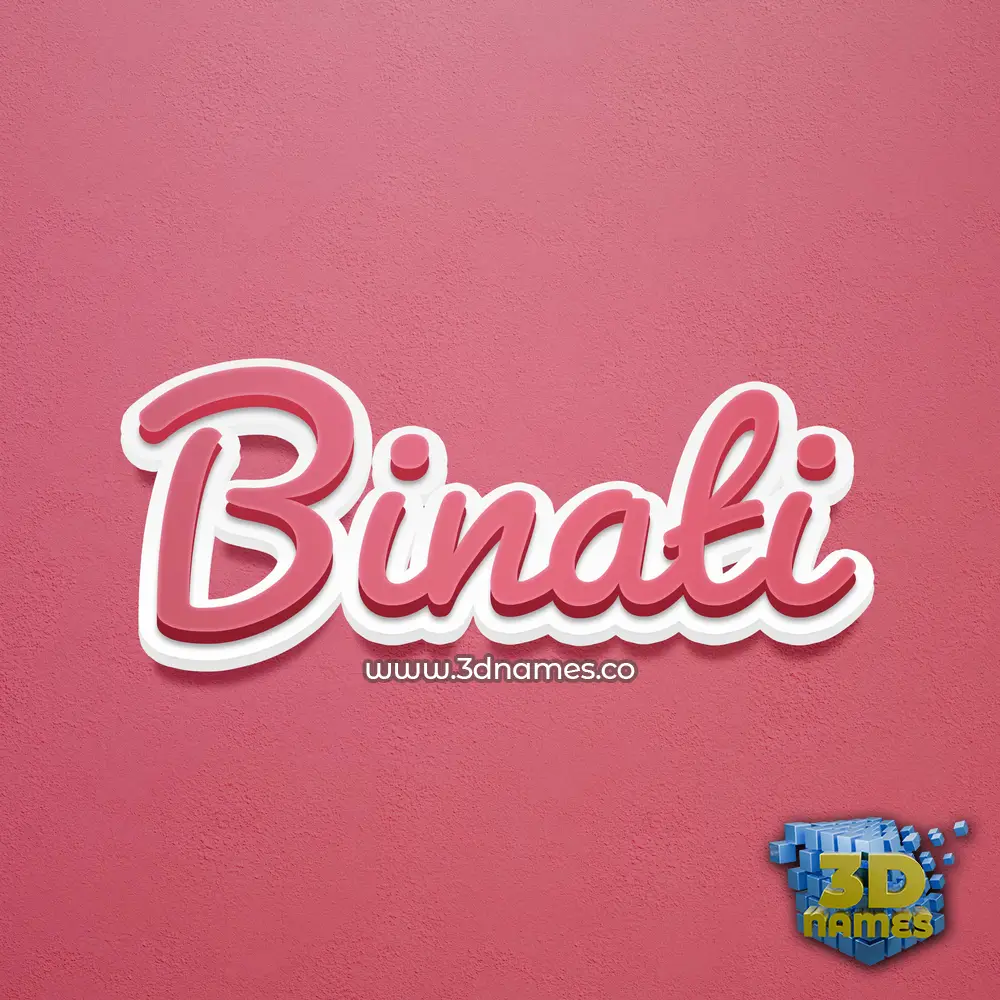 binati in Red Scribble style - 3D name wallpaper