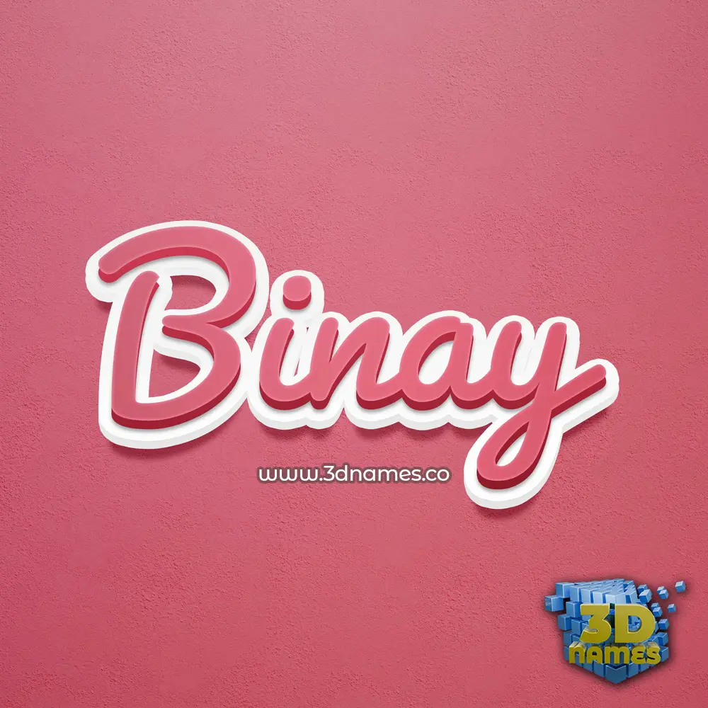 binay in Red Scribble style - 3D name wallpaper