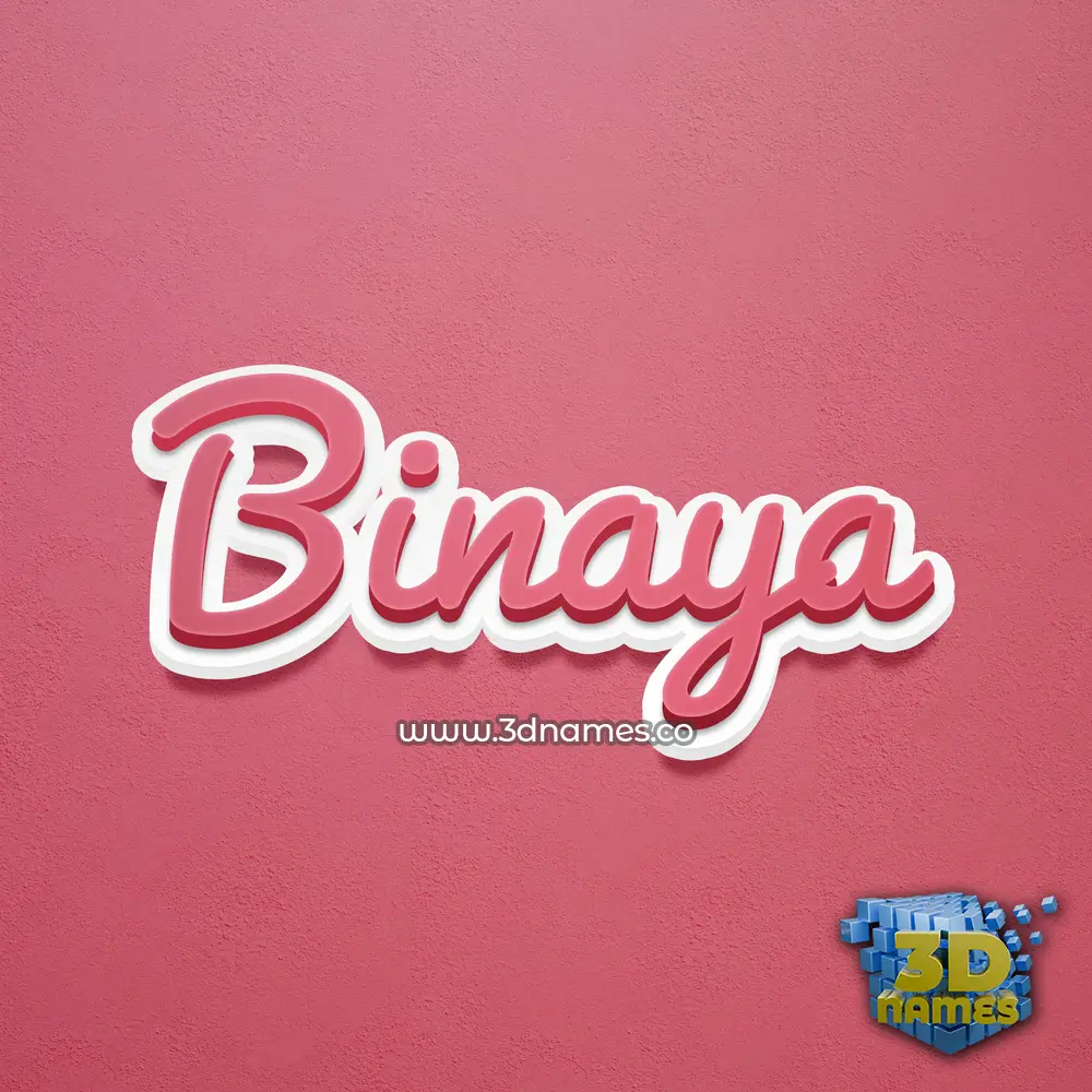 binaya in Red Scribble style - 3D name wallpaper