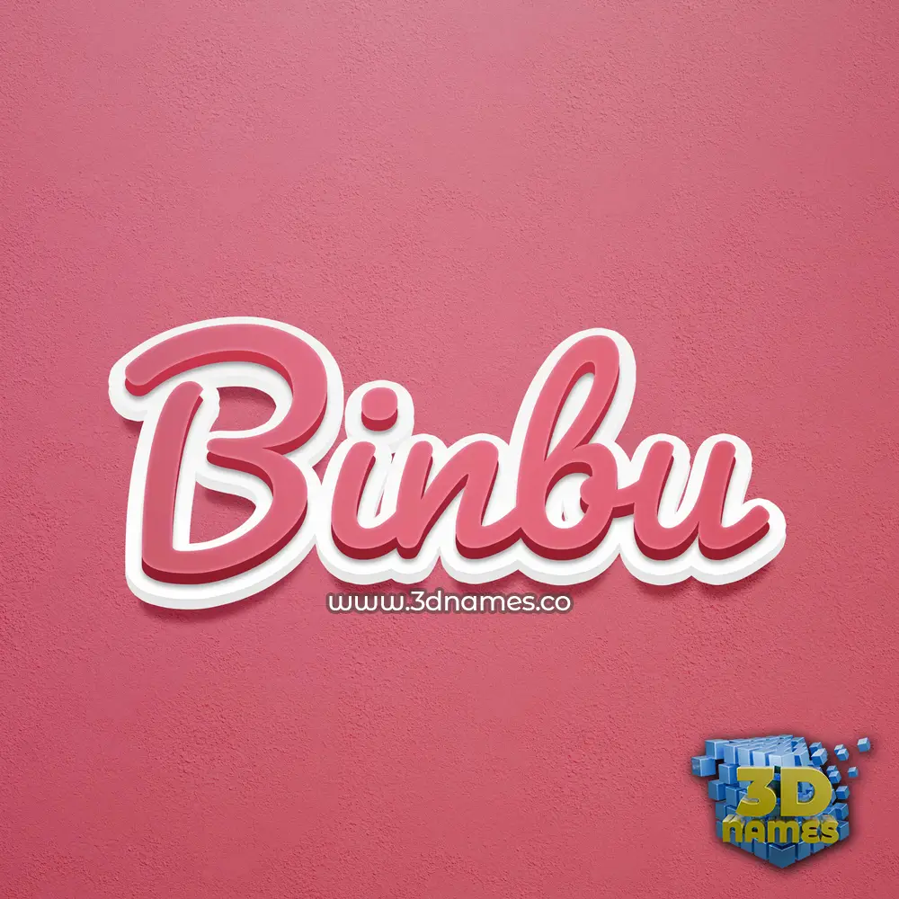 binbu in Red Scribble style - 3D name wallpaper