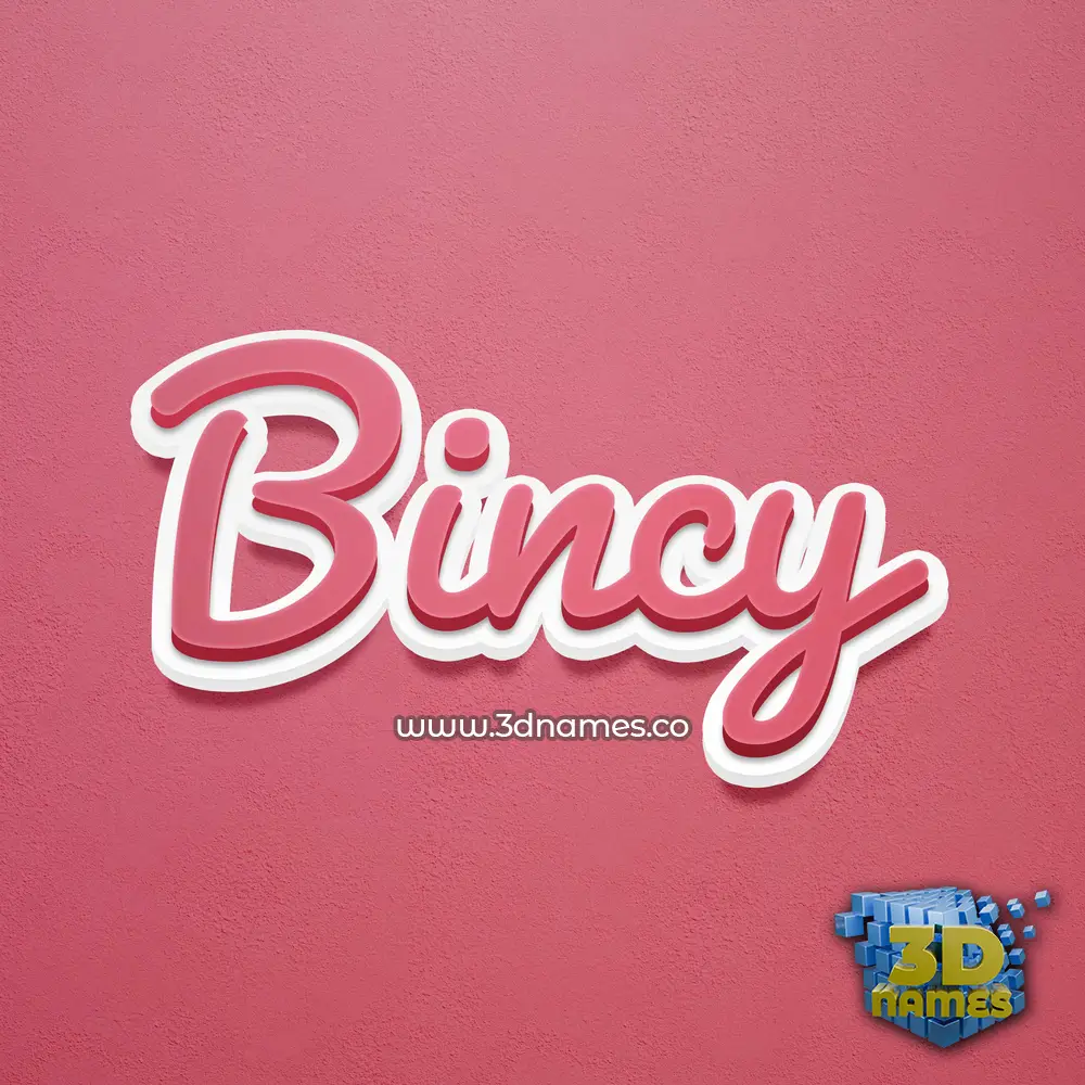 bincy in Red Scribble style - 3D name wallpaper