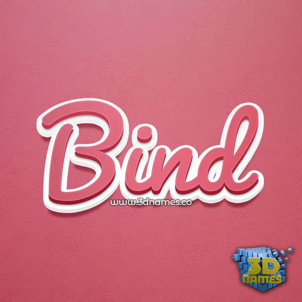 bind in Red Scribble style - 3D name wallpaper