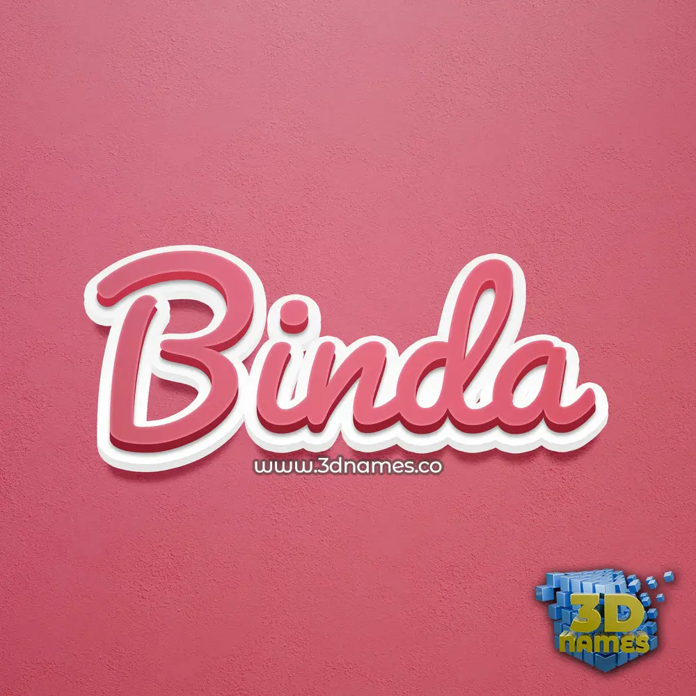 binda in Red Scribble style - 3D name wallpaper
