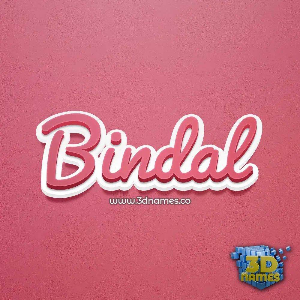 bindal in Red Scribble style - 3D name wallpaper