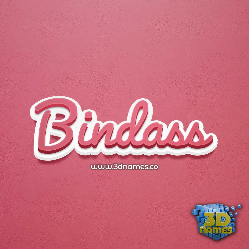 bindass in Red Scribble style - 3D name wallpaper