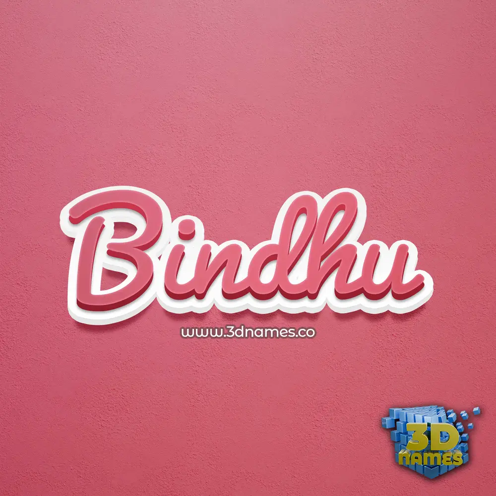 bindhu in Red Scribble style - 3D name wallpaper