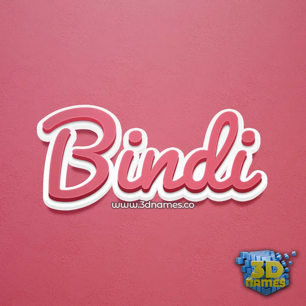 bindi in Red Scribble style - 3D name wallpaper