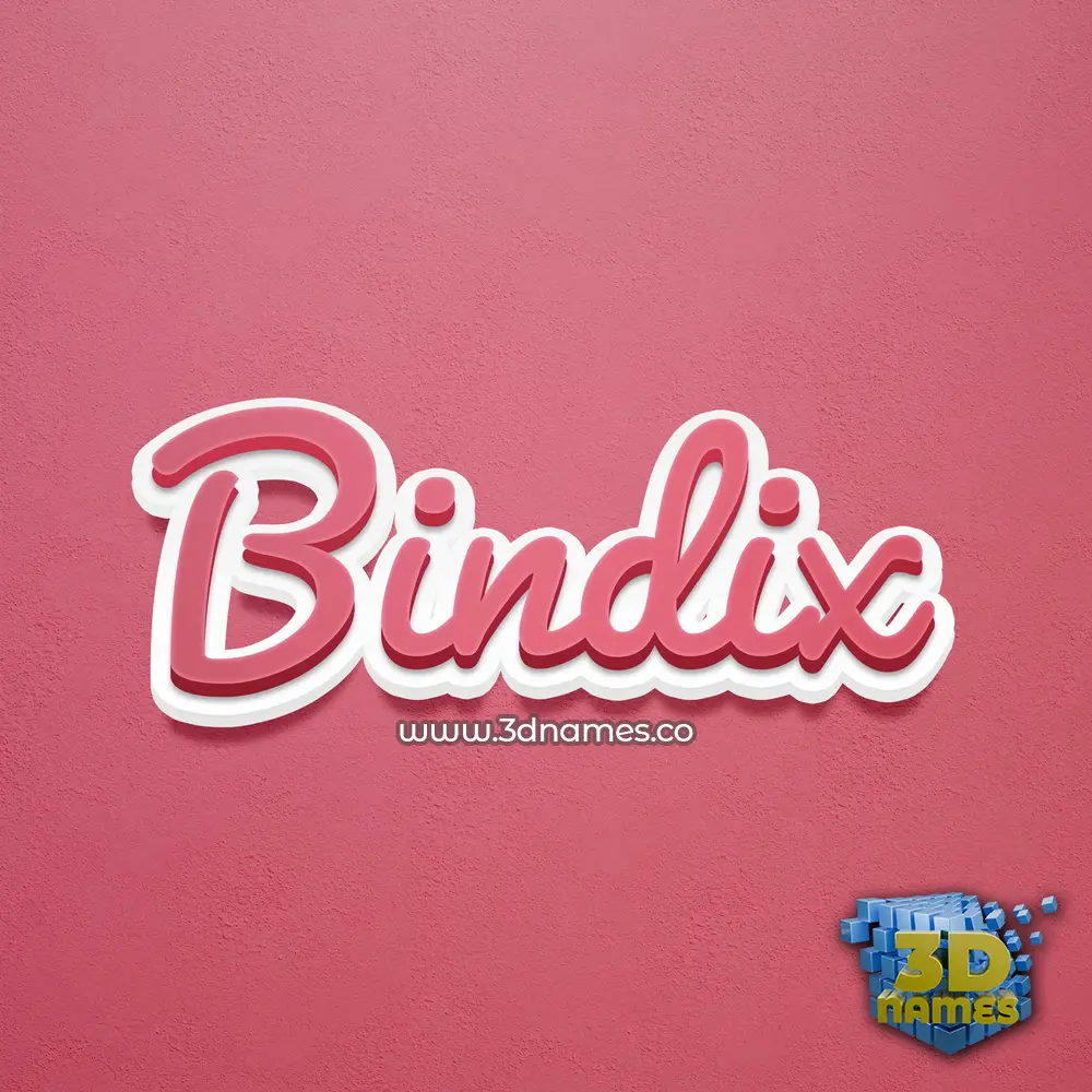 bindix in Red Scribble style - 3D name wallpaper