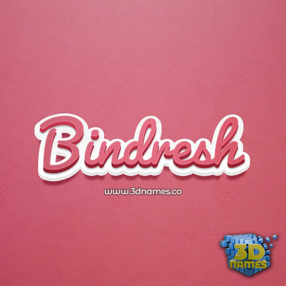 bindresh in Red Scribble style - 3D name wallpaper