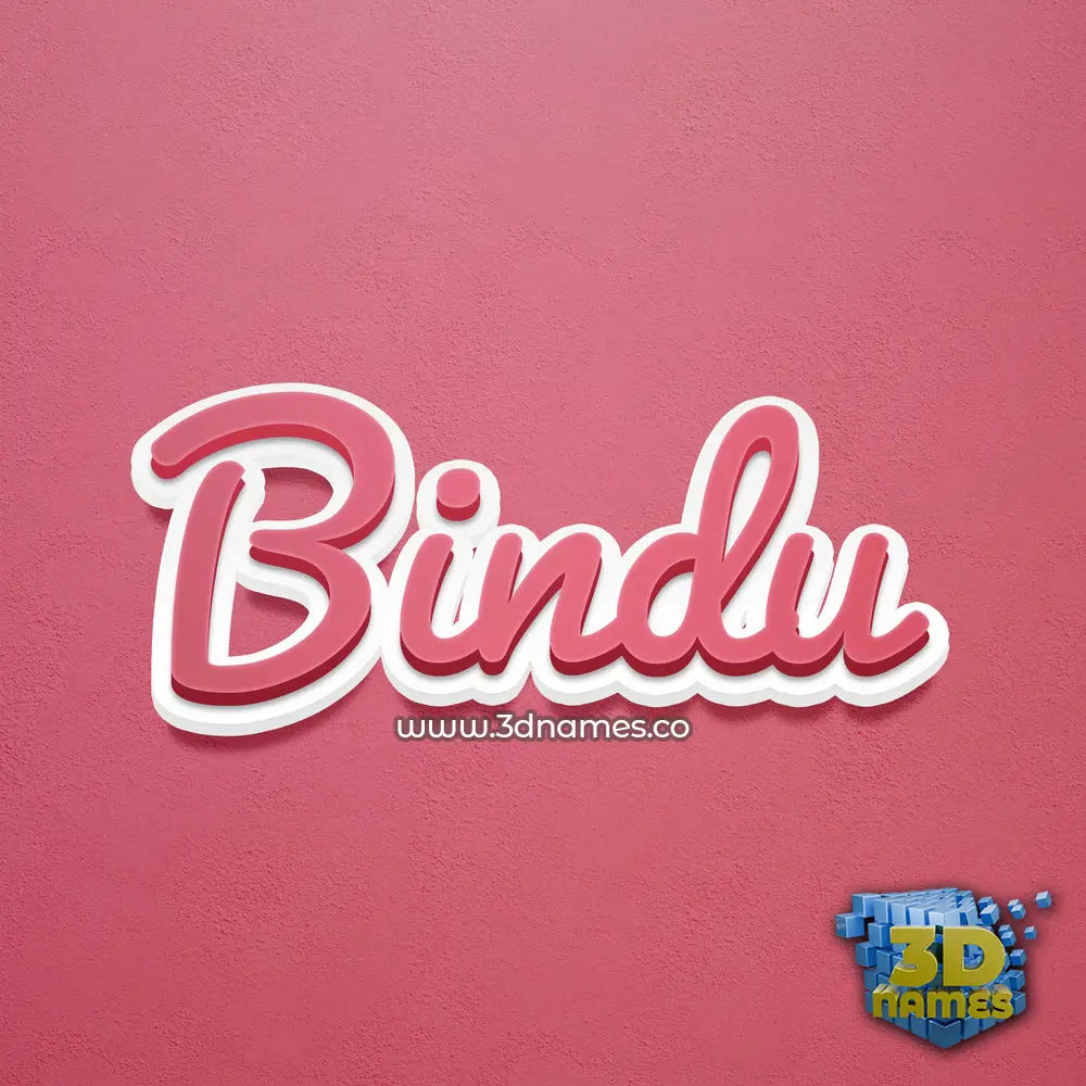 bindu in Red Scribble style - 3D name wallpaper