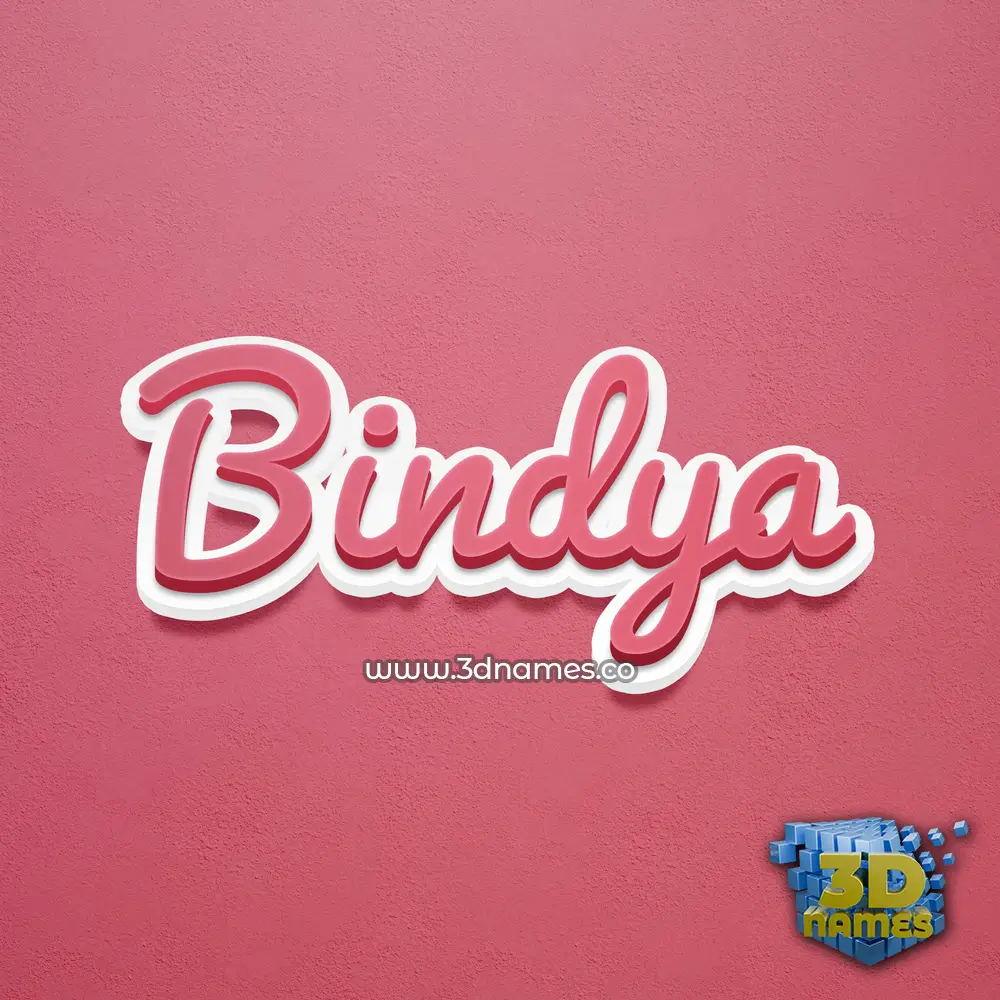 bindya in Red Scribble style - 3D name wallpaper