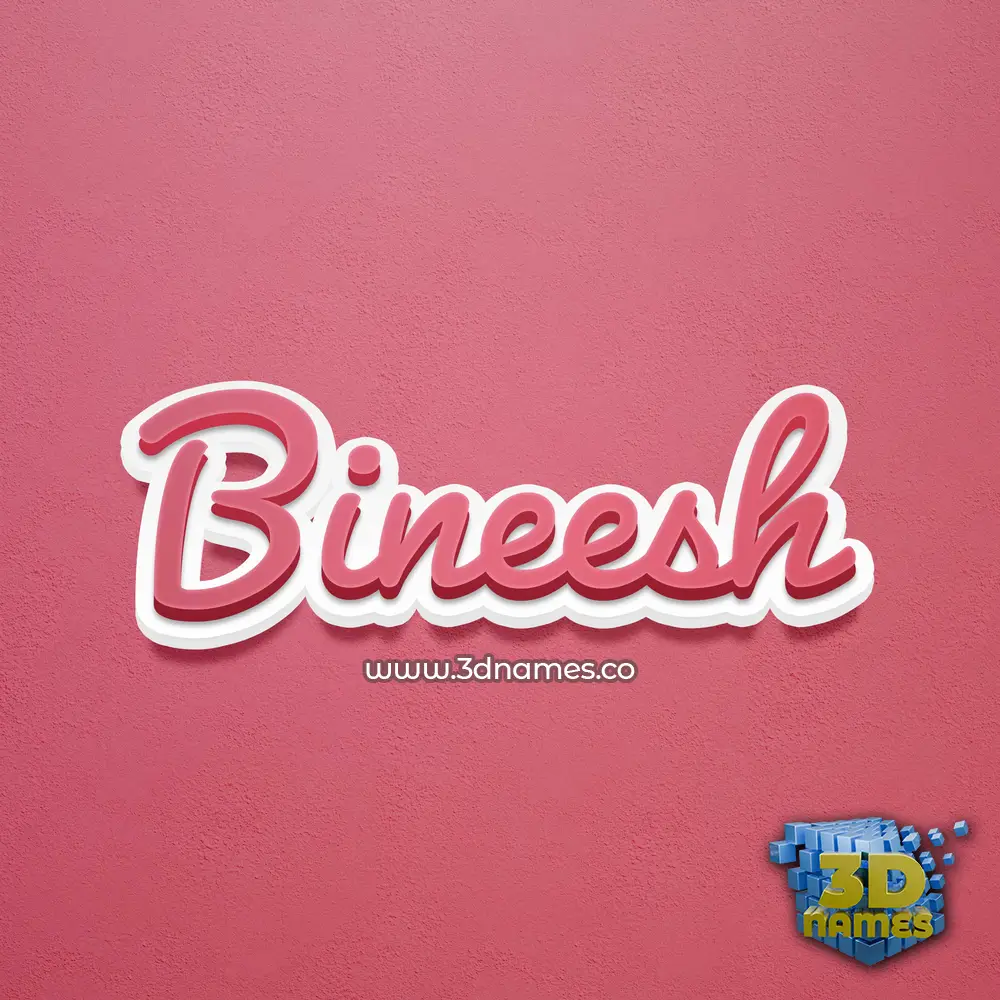 bineesh in Red Scribble style - 3D name wallpaper