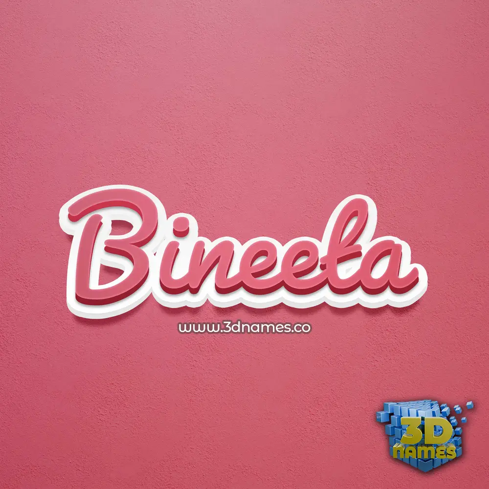 bineeta in Red Scribble style - 3D name wallpaper