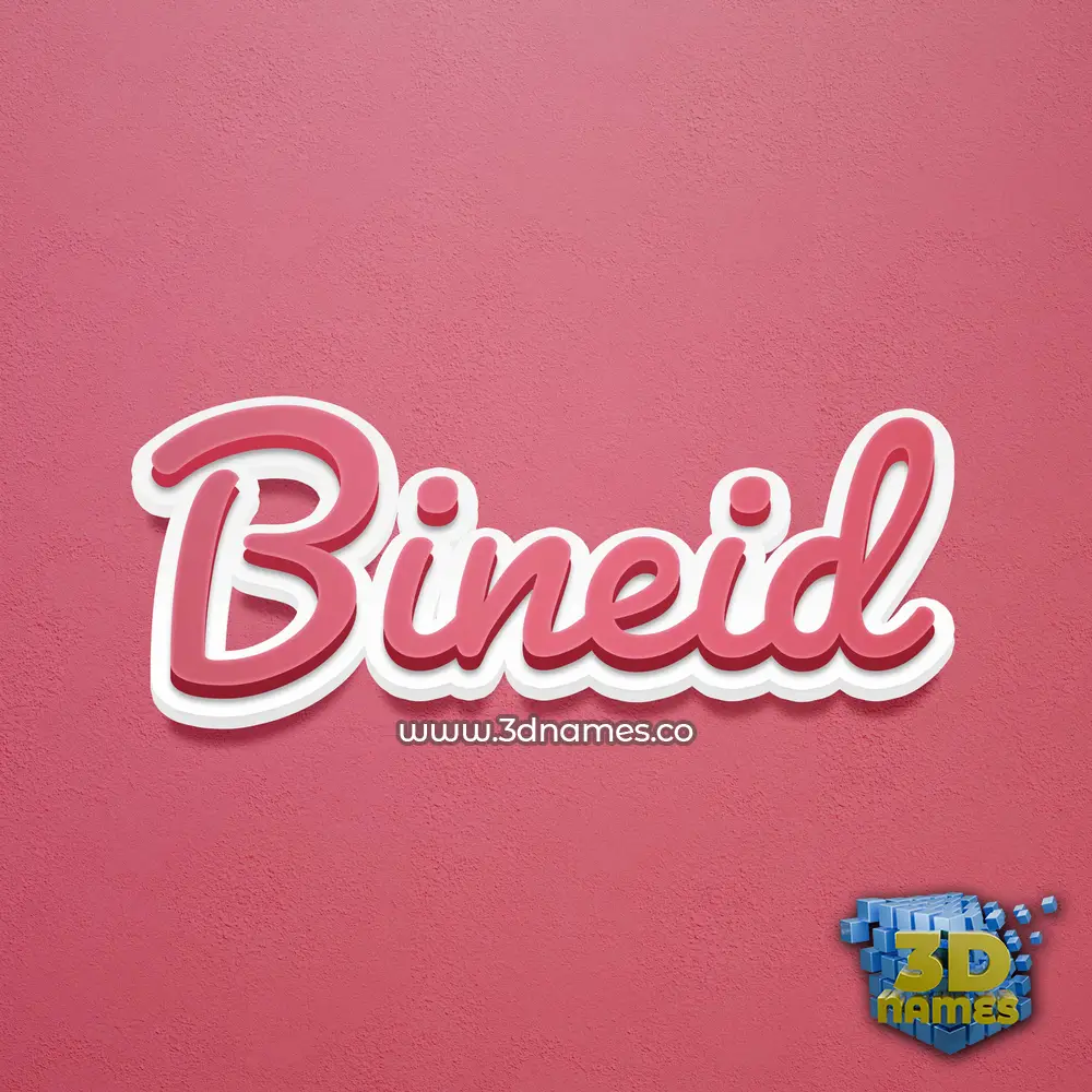 bineid in Red Scribble style - 3D name wallpaper