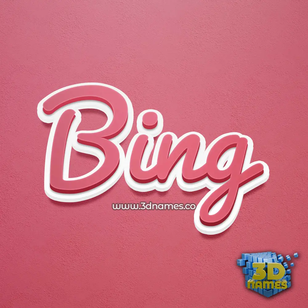 bing in Red Scribble style - 3D name wallpaper