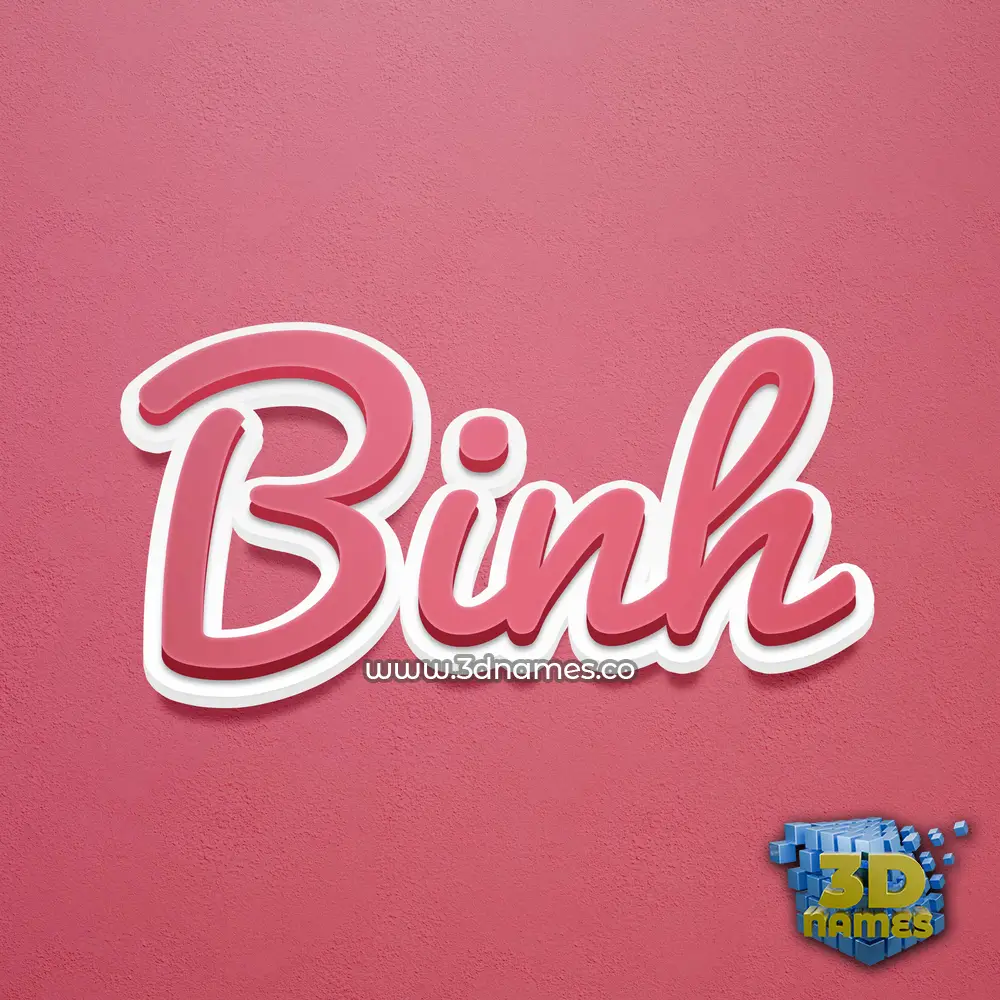 binh in Red Scribble style - 3D name wallpaper