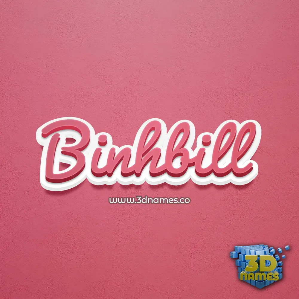 binhbill in Red Scribble style - 3D name wallpaper