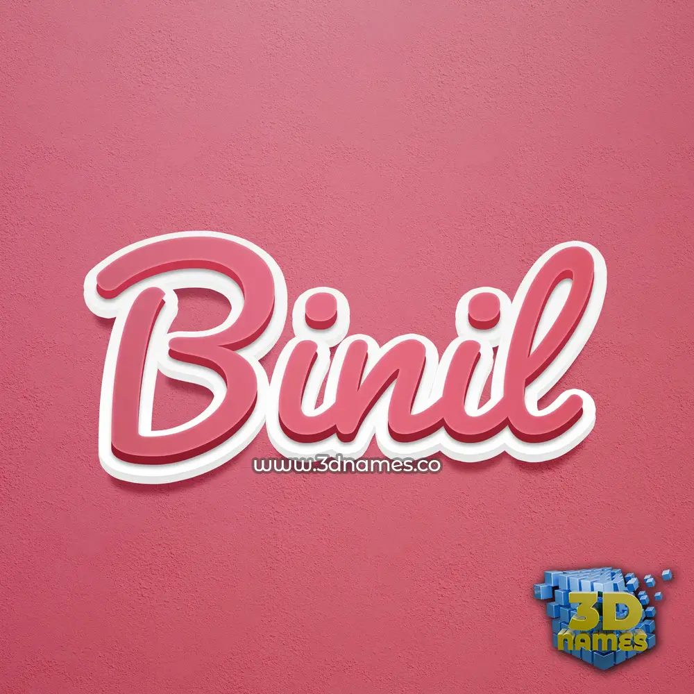 binil in Red Scribble style - 3D name wallpaper