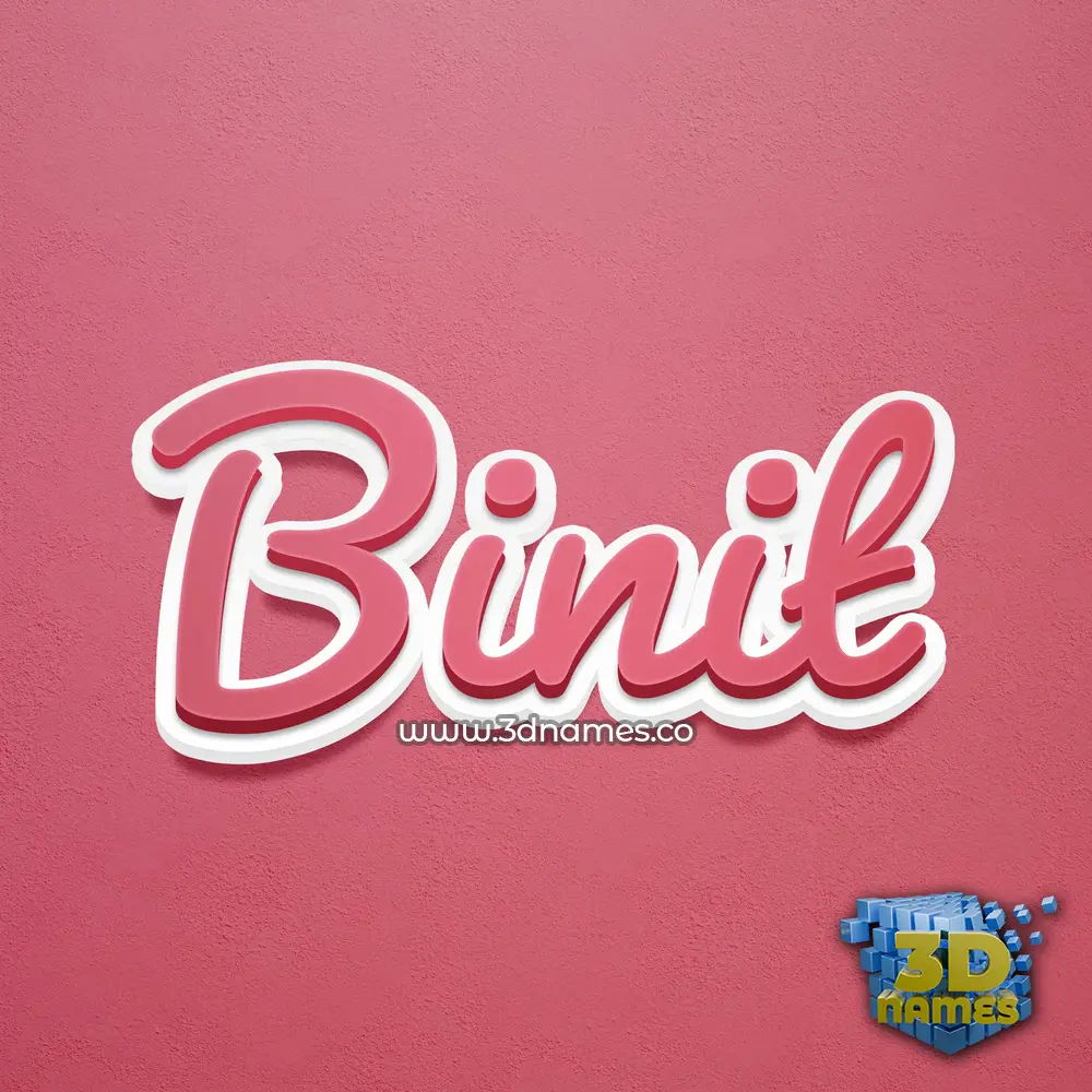 binit in Red Scribble style - 3D name wallpaper