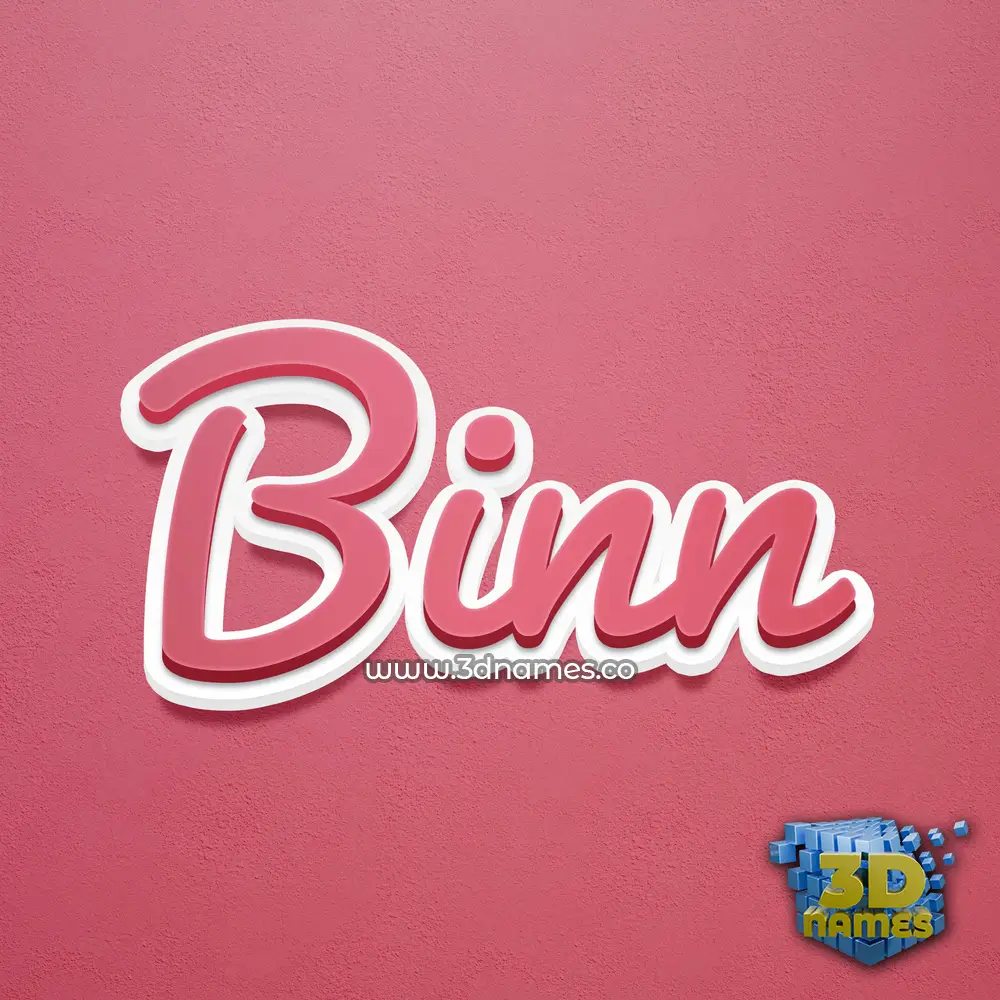 binn in Red Scribble style - 3D name wallpaper