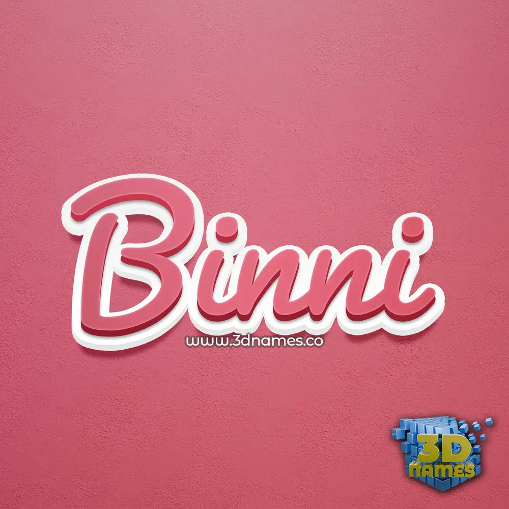 binni in Red Scribble style - 3D name wallpaper
