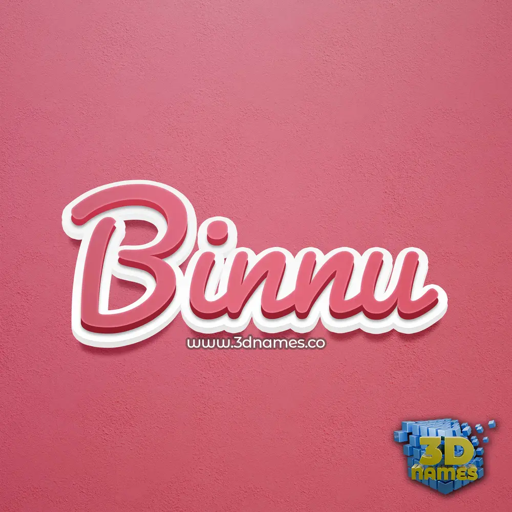 binnu in Red Scribble style - 3D name wallpaper